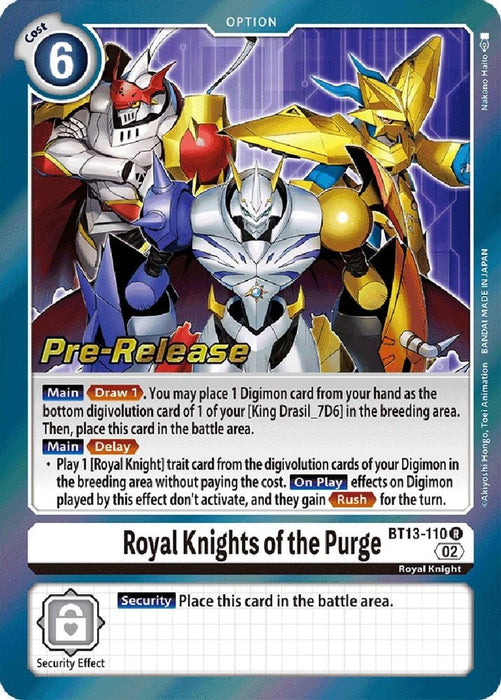 Royal Knights of the Purge (#BT13-110 R) (Versus Royal Knights Pre-Release Cards) Near Mint Foil