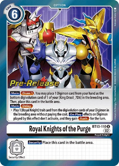 Royal Knights of the Purge (#BT13-110 R) (Versus Royal Knights Pre-Release Cards)