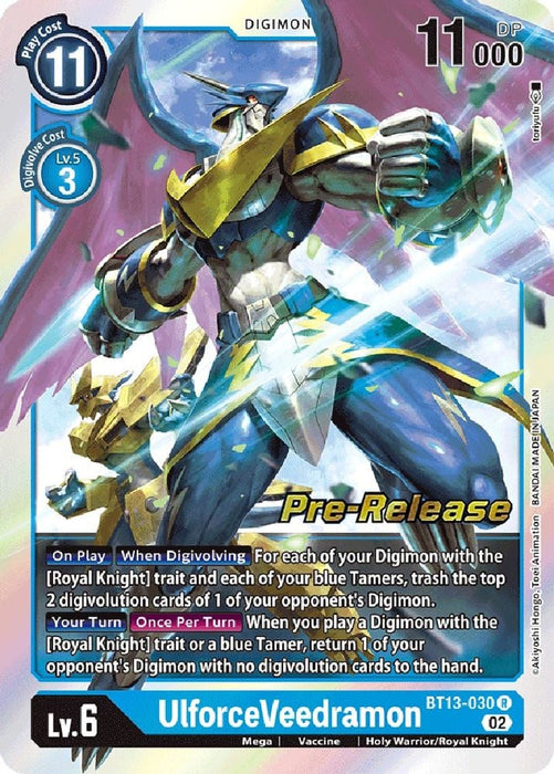 UlforceVeedramon (#BT13-030 R) (Versus Royal Knights Pre-Release Cards) Near Mint Foil