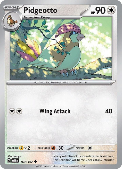 Pidgeotto (#163/197) (SV03: Obsidian Flames)