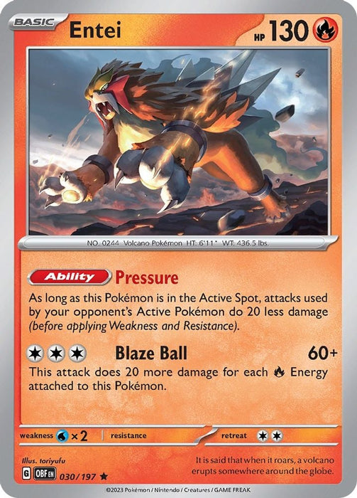 Entei (#030/197) (SV03: Obsidian Flames)