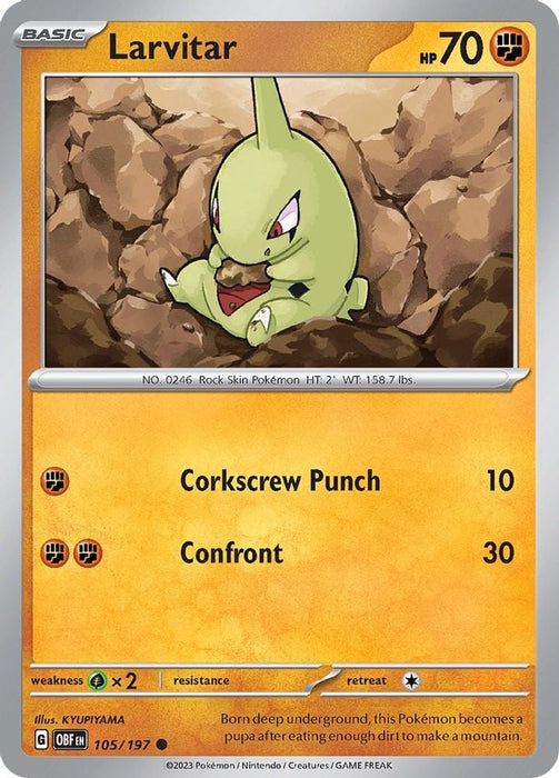 Larvitar (#105/197) (SV03: Obsidian Flames)