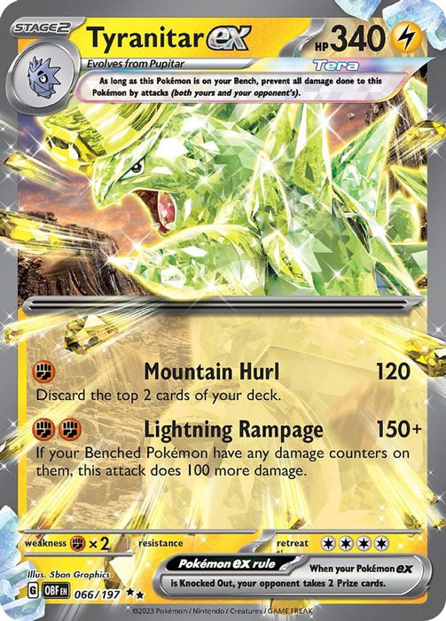 Tyranitar ex (#066/197) (SV03: Obsidian Flames) Near Mint Holofoil