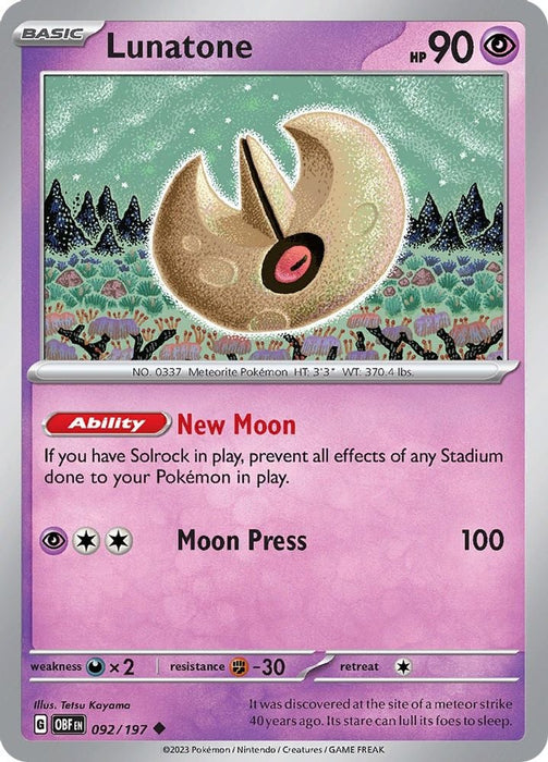 Lunatone (#092/197) (SV03: Obsidian Flames)