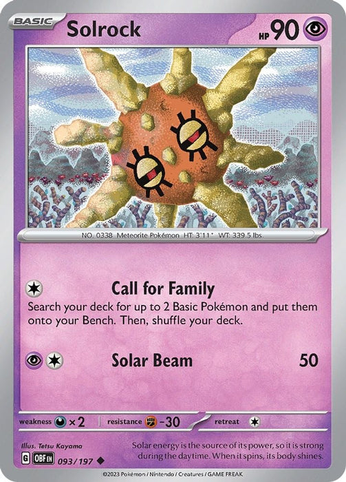 Solrock (#093/197) (SV03: Obsidian Flames)