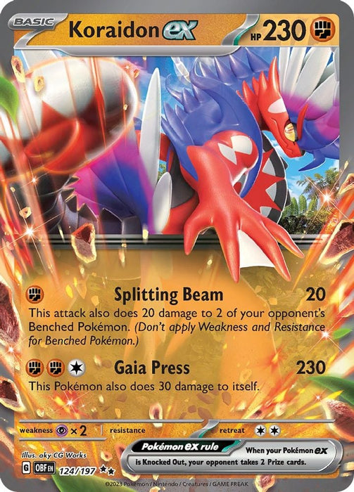 Koraidon ex (#124/197) (SV03: Obsidian Flames) Near Mint Holofoil