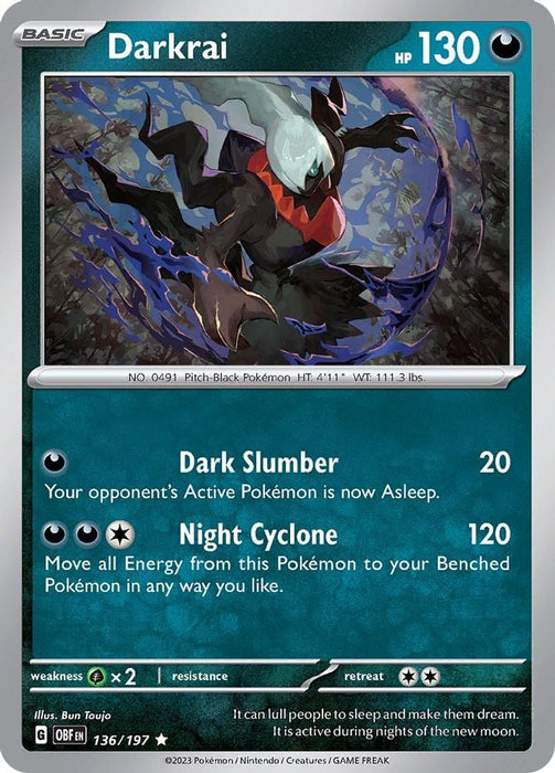 Darkrai (#136/197) (SV03: Obsidian Flames) Near Mint Holofoil