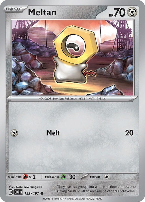 Meltan (#152/197) (SV03: Obsidian Flames) Near Mint Reverse Holofoil