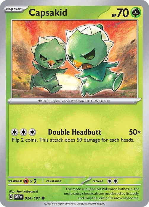 Capsakid 024 197 (#024/197) (SV03: Obsidian Flames) Near Mint Reverse Holofoil