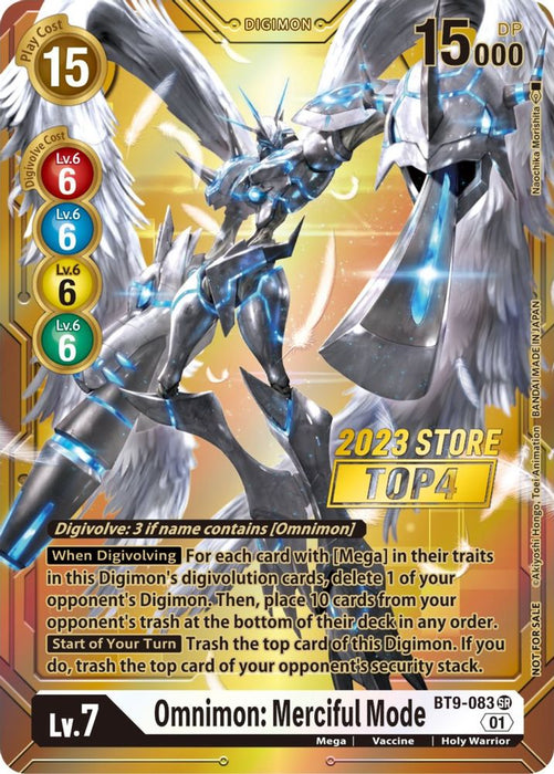 Omnimon: Merciful Mode (2023 Store Top 4) (#BT9-083 SR) (X Record) Near Mint Foil