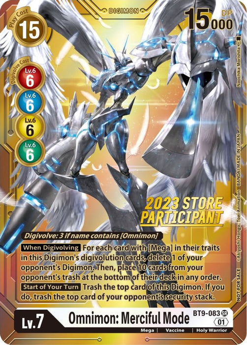 Omnimon: Merciful Mode (2023 Store Participant) (#BT9-083 SR) (X Record) Near Mint Foil