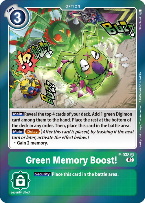 Image for Green Memory Boost! (Resurgence Booster Reprint) (P-038 SR) - Digimon Card Game