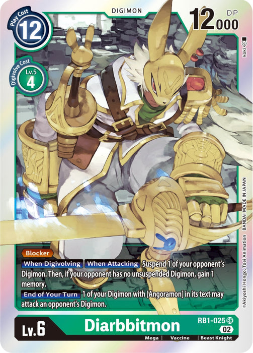 Image for Diarbbitmon (RB1-025 SR) - Digimon Card Game