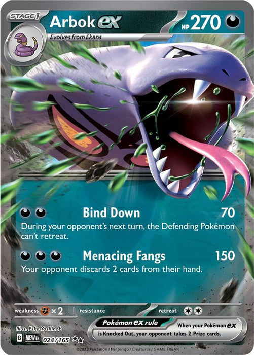 Arbok ex 024 165 (#024/165) (SV: Scarlet & Violet 151) Near Mint Holofoil