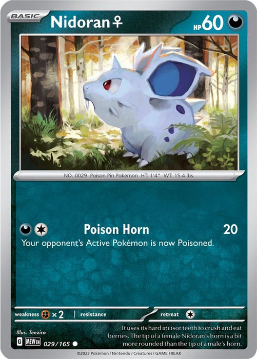Nidoran F (#029/165) (SV: Scarlet & Violet 151) Near Mint Reverse Holofoil