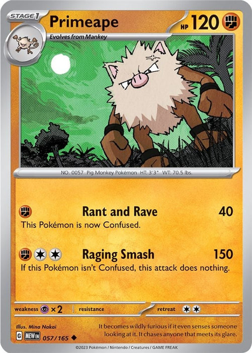 Primeape (#057/165) (SV: Scarlet & Violet 151)
