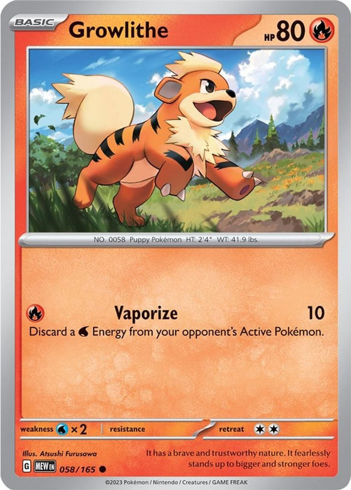 Growlithe (#058/165) (SV: Scarlet & Violet 151)