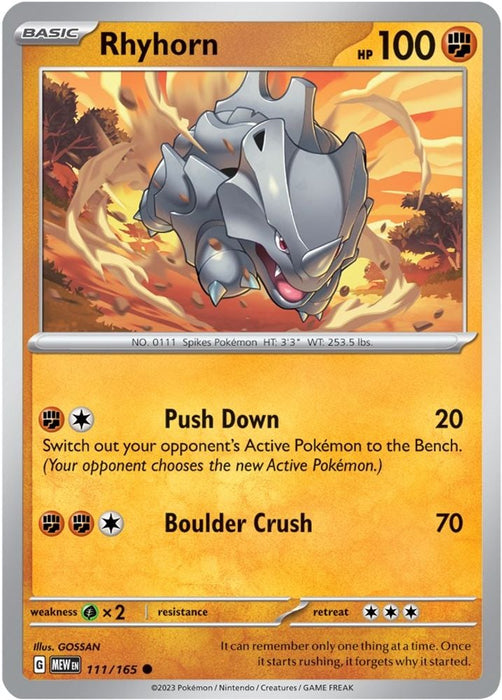 Rhyhorn (#111/165) (SV: Scarlet & Violet 151)