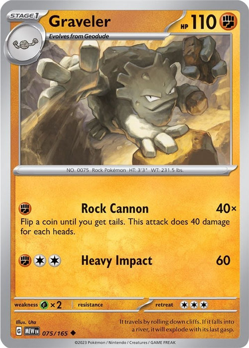 Graveler (#075/165) (SV: Scarlet & Violet 151)