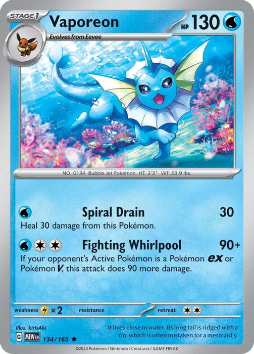 Vaporeon (#134/165) (SV: Scarlet & Violet 151)