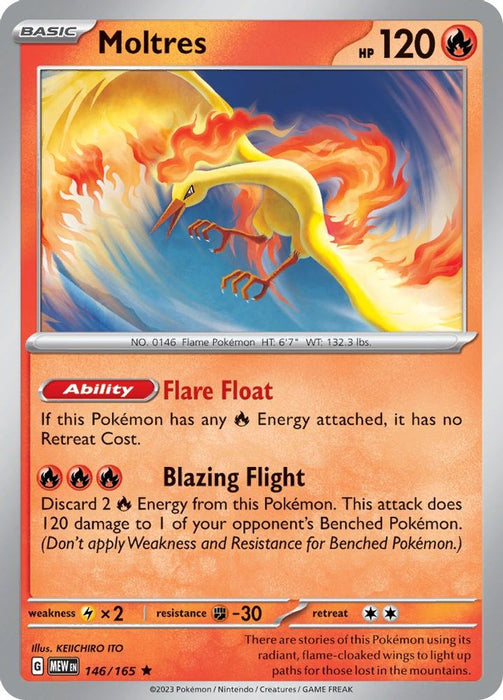 Moltres (#146/165) (SV: Scarlet & Violet 151) Near Mint Reverse Holofoil