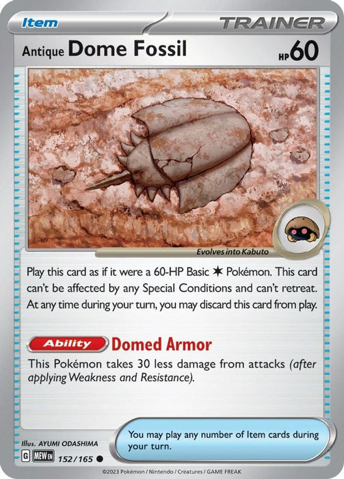 Antique Dome Fossil (#152/165) (SV: Scarlet & Violet 151)