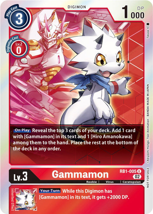 Image for Gammamon - RB1-005 (Resurgence Booster Box Promotion Pack) (RB1-005 U) - Digimon Card Game