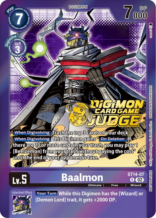 Baalmon - ST14-07 (Judge Pack 4) (#ST14-07 R) (Starter Deck 14: Beelzemon Advanced Deck Set) Near Mint Foil