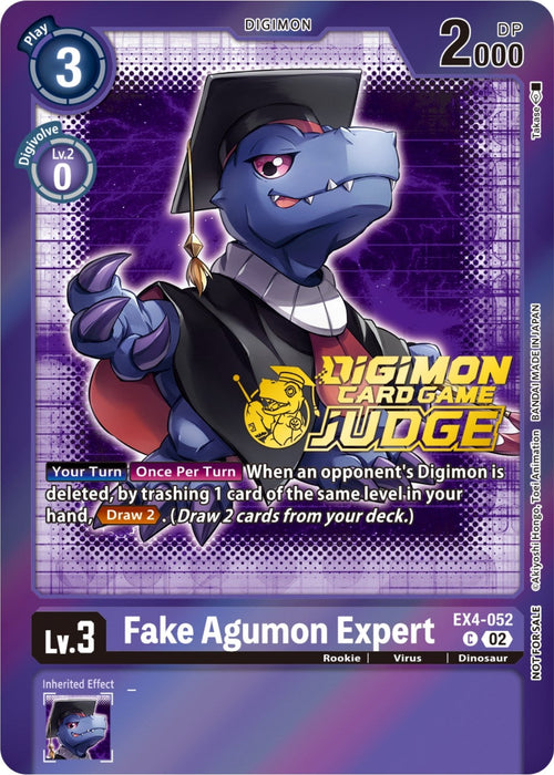 Image for Fake Agumon Expert - EX4-052 (Judge Pack 4) (EX4-052 C) - Digimon Card Game