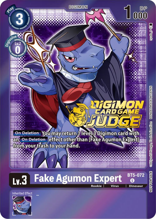 Fake Agumon Expert - BT5-072 (Judge Pack 4) (#BT5-072 U) (Battle of Omni) Near Mint Foil