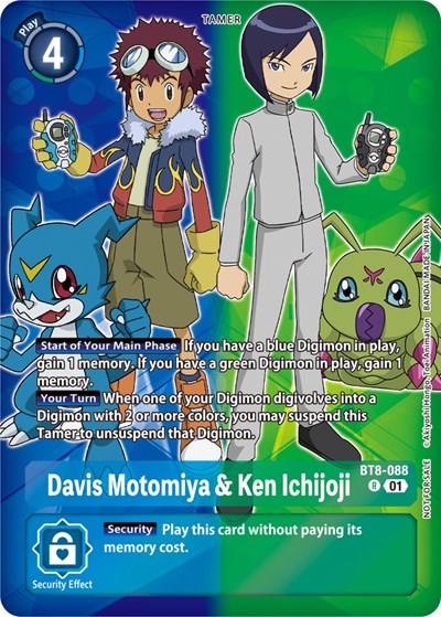 Davis Motomiya and Ken Ichijoji Tamer Party Pack The Beginning (#BT8-088 R) (New Awakening)