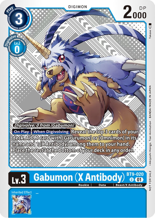 Image for Gabumon (X Antibody) (Starter Deck 15 & 16 Pre-Release) (BT9-020 U) - Digimon Card Game