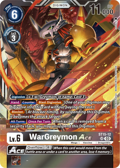 Image for WarGreymon ACE (ST15-12 SR) - Digimon Card Game