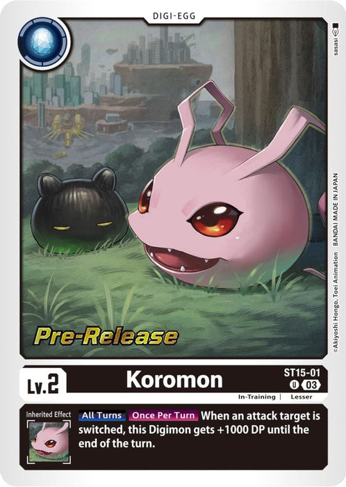 Koromon (#ST15-01 U) (Starter Deck 15: Dragon of Courage Pre-Release Cards) Near Mint Foil