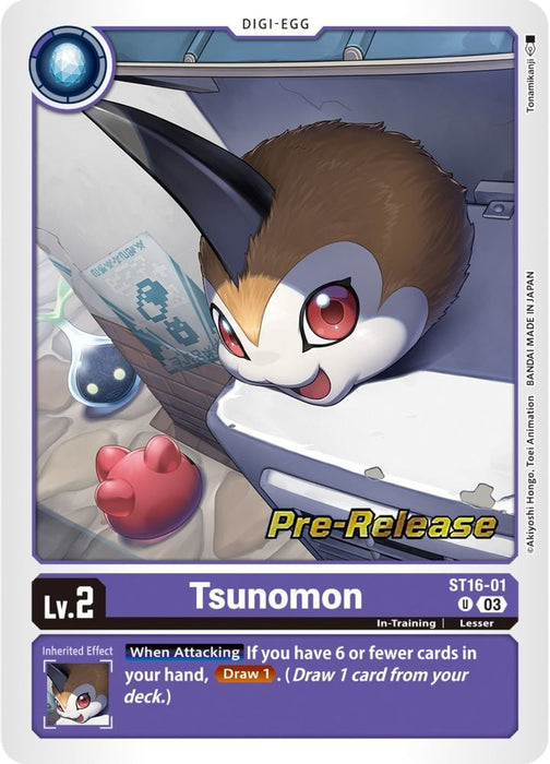 Tsunomon (#ST16-01 U) (Starter Deck 16: Wolf of Friendship Pre-Release Cards) Near Mint Foil
