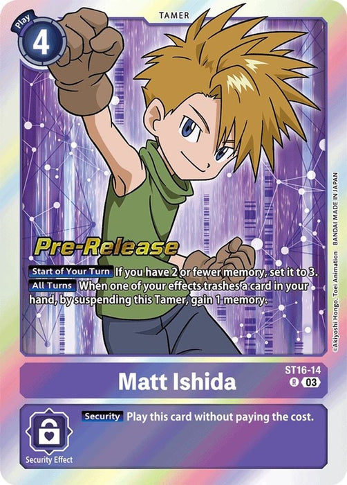 Matt Ishida (#ST16-14 R) (Starter Deck 16: Wolf of Friendship Pre-Release Cards) Near Mint Foil