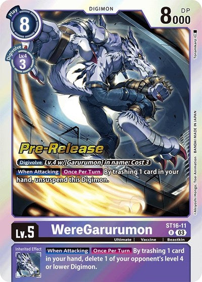 WereGarurumon (#ST16-11 R) (Starter Deck 16: Wolf of Friendship Pre-Release Cards)