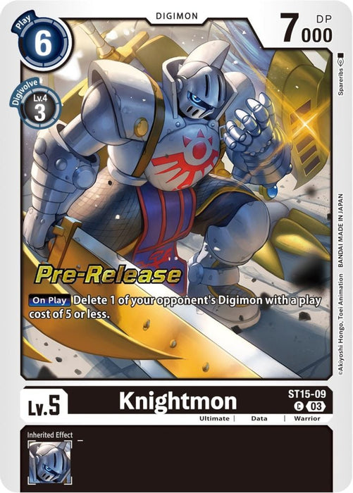 Knightmon (#ST15-09 C) (Starter Deck 15: Dragon of Courage Pre-Release Cards) Near Mint Foil