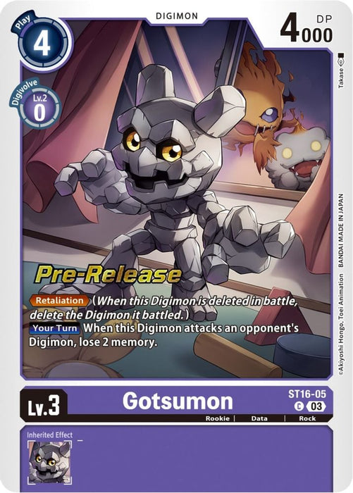 Gotsumon (#ST16-05 C) (Starter Deck 16: Wolf of Friendship Pre-Release Cards) Near Mint Foil