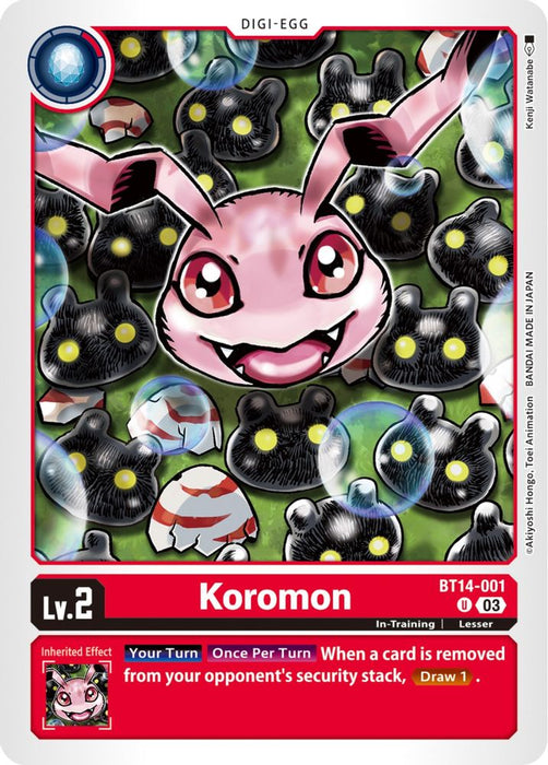 Koromon (#BT14-001 U) (Blast Ace) Near Mint