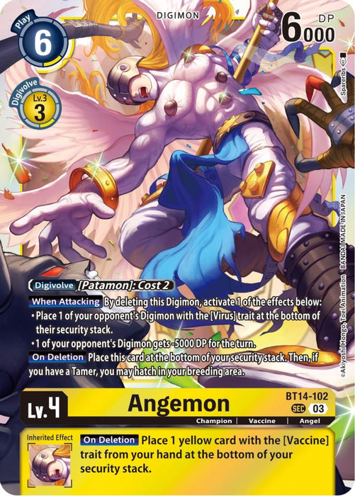Angemon (#BT14-102 SEC) (Blast Ace) Near Mint Foil
