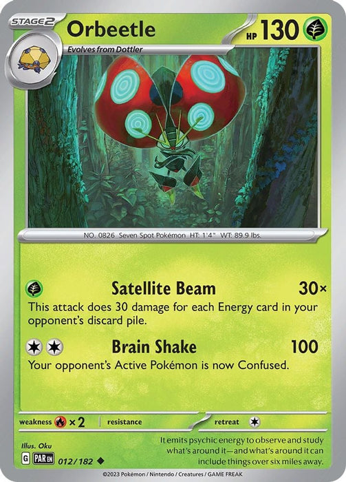 Orbeetle (#012/182) (SV04: Paradox Rift) Near Mint Reverse Holofoil