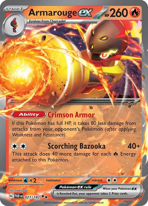 Armarouge ex (#027/182) (SV04: Paradox Rift) Near Mint Holofoil