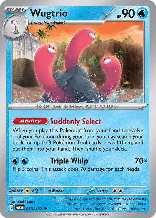 Wugtrio (#053/182) (SV04: Paradox Rift) Near Mint Reverse Holofoil