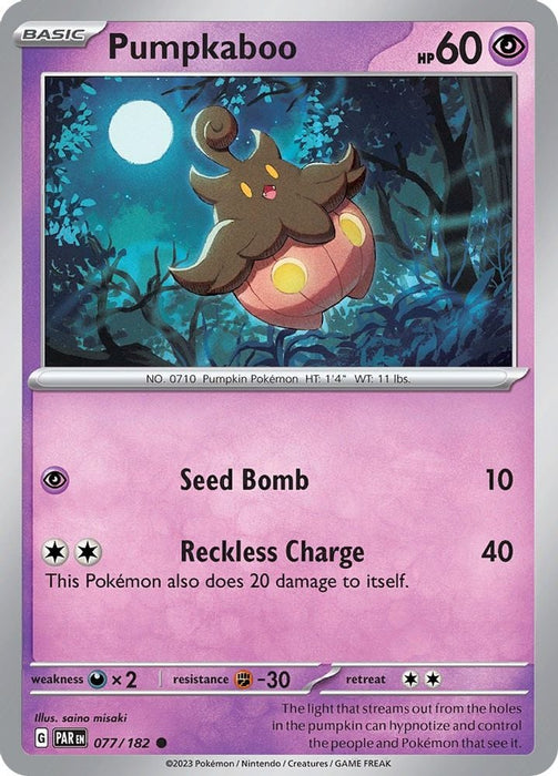 Pumpkaboo (#077/182) (SV04: Paradox Rift) Near Mint Reverse Holofoil