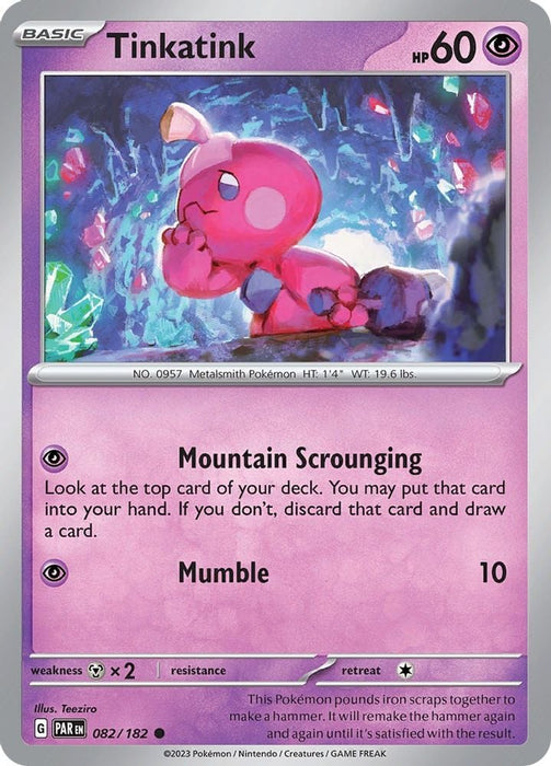 Tinkatink 082 182 (#082/182) (SV04: Paradox Rift) Near Mint Reverse Holofoil