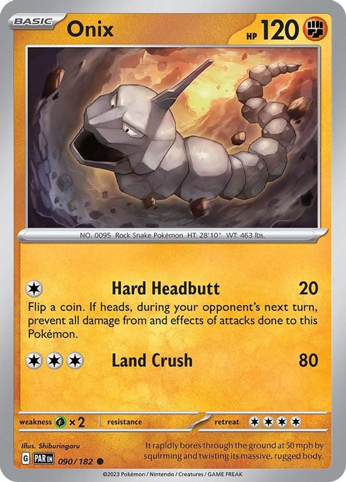Onix (#090/182) (SV04: Paradox Rift) Near Mint Reverse Holofoil