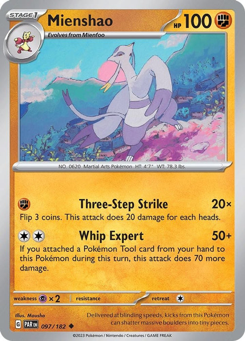 Mienshao 097 182 (#097/182) (SV04: Paradox Rift) Near Mint Reverse Holofoil