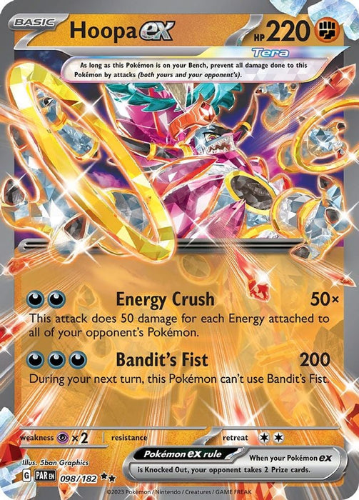 Hoopa ex (#098/182) (SV04: Paradox Rift) Near Mint Holofoil