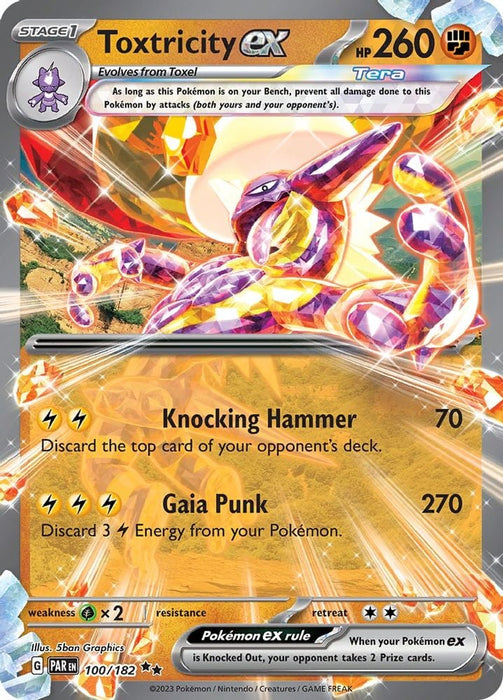 Toxtricity ex (#100/182) (SV04: Paradox Rift) Near Mint Holofoil